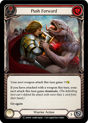 Push Forward (Red) [U-CRU094] (Crucible of War Unlimited)  Unlimited Rainbow Foil