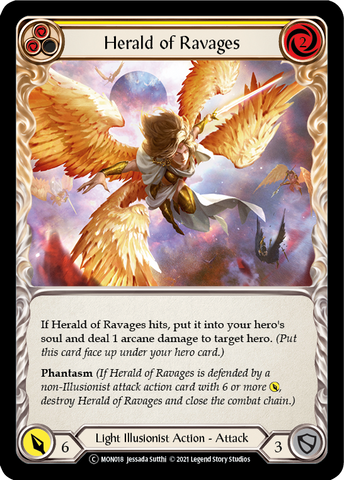 Herald of Ravages (Yellow) [U-MON018-RF] (Monarch Unlimited)  Unlimited Rainbow Foil