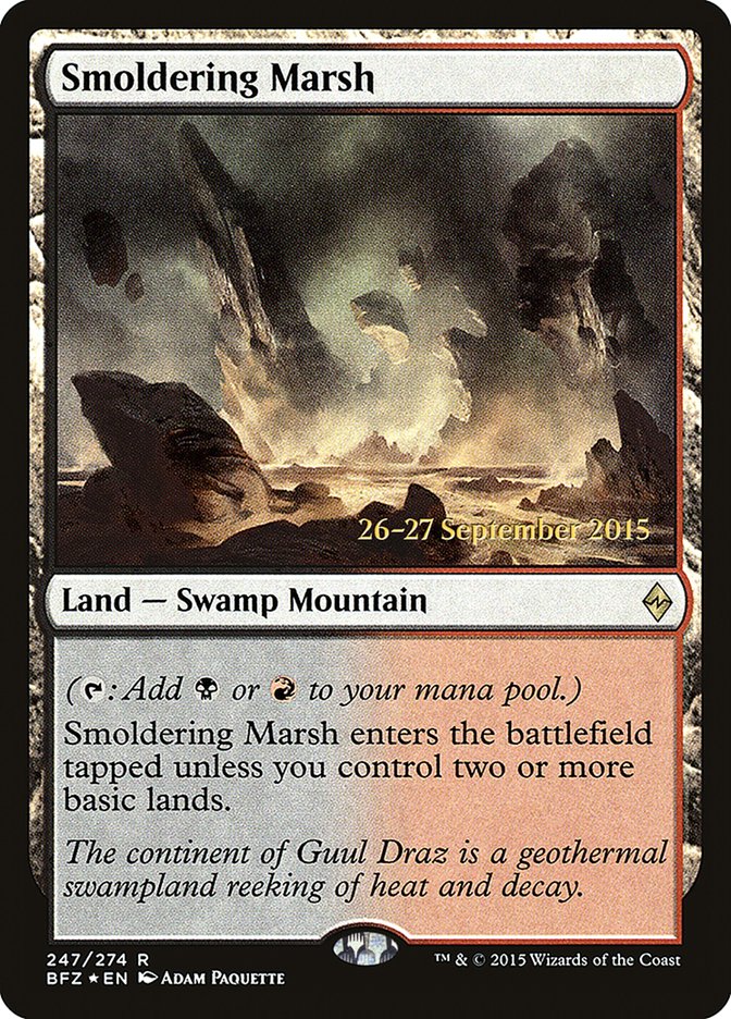 Smoldering Marsh (Prerelease Promo) [Battle for Zendikar Prerelease Promos]