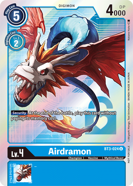 Airdramon [BT3-024] (Buy-A-Box Promo) [Release Booster Ver.1.5 Promos]