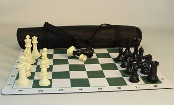 Pro CHESS Tournament SET ROLL-UP Green Vinyl 3 3/4" MEN