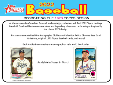 2022 TOPPS HERITAGE BASEBALL HOBBY BOX