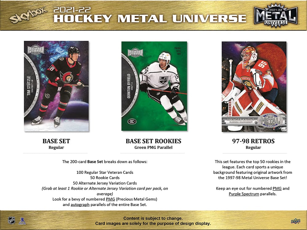 2021-22 UD SKYBOX METAL UNIVERSE HOCKEY HOBBY