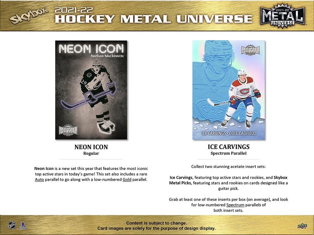 2021-22 UD SKYBOX METAL UNIVERSE HOCKEY HOBBY