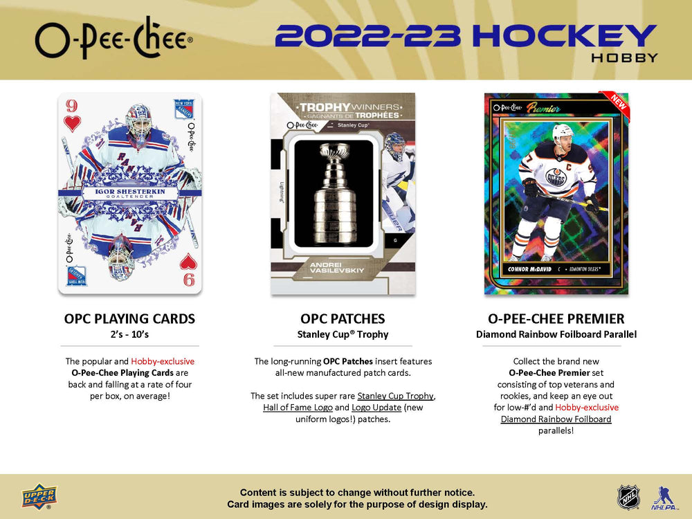 2023 UPPER DECK OPC HOCKEY HOBBY (Available instore)