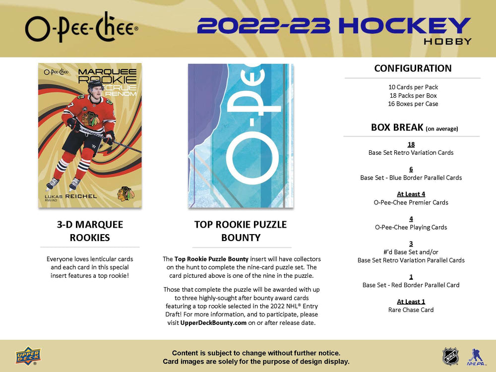 2023 UPPER DECK OPC HOCKEY HOBBY (Available instore)
