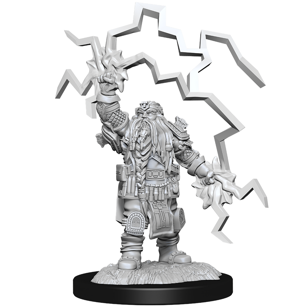 WizKids DND Unpainted Male Dwart Cleric (2 count)