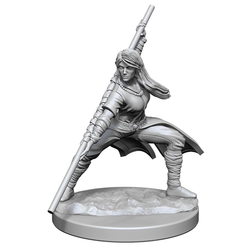 WizKids DND Unpainted Female Human Monk (2 count)