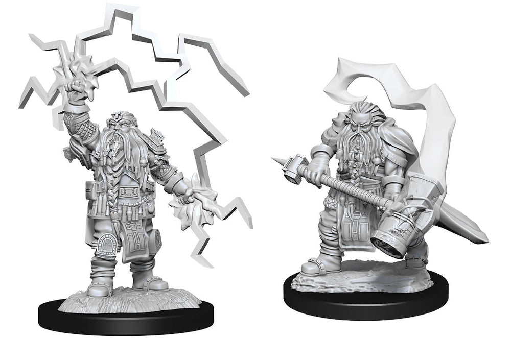 WizKids DND Unpainted Male Dwart Cleric (2 count)