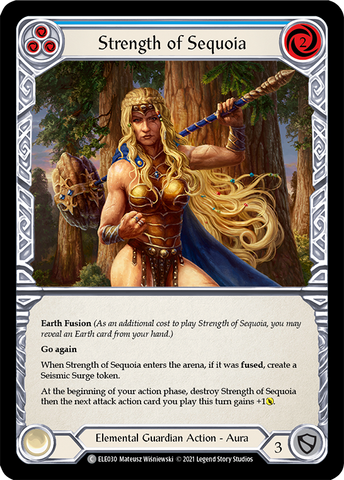 Strength of Sequoia (Blue) [ELE030] (Tales of Aria)  1st Edition Rainbow Foil