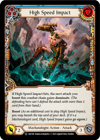 High Speed Impact (Blue) [U-CRU108] (Crucible of War Unlimited)  Unlimited Rainbow Foil