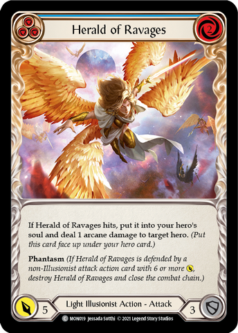 Herald of Ravages (Blue) [MON019] (Monarch)  1st Edition Normal