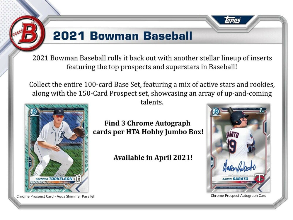 2021 Bowman Baseball Hobby Jumbo Box