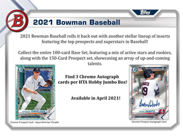 2021 Bowman Baseball Hobby Box